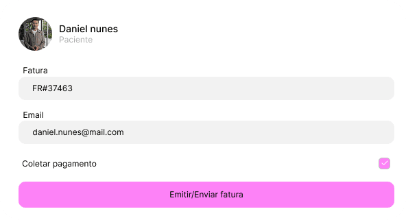 Interface de faturação para psicólogos